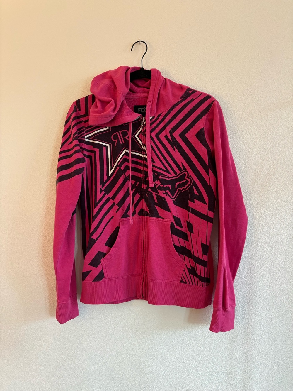 Vintage Y2K Fox Racing x Rockstar Energy Drink Zip-up Hoodie size M